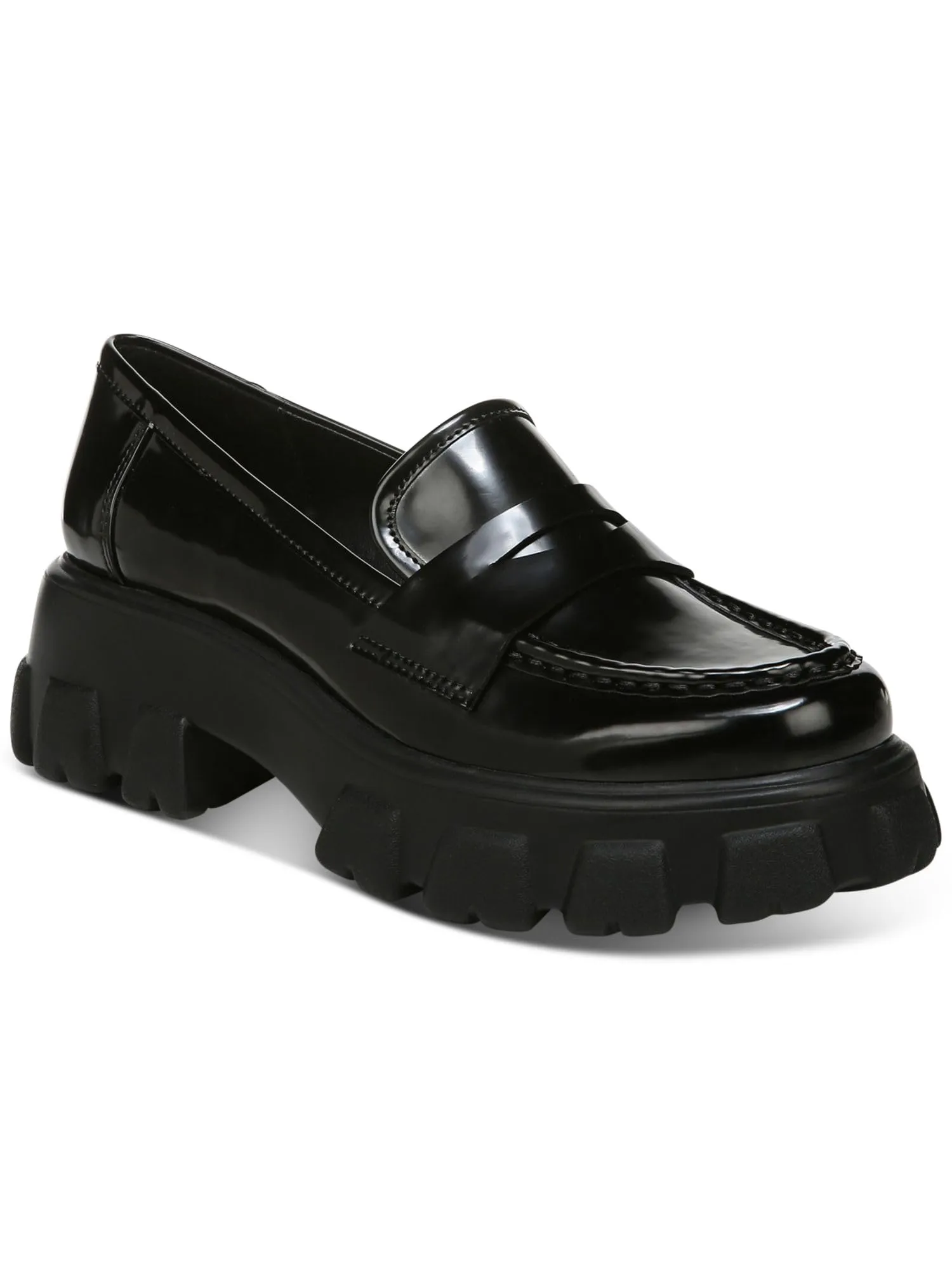 Bar III Womens Paz Lugged Sole Slip On Loafers Black 9.5 Medium (B,M)