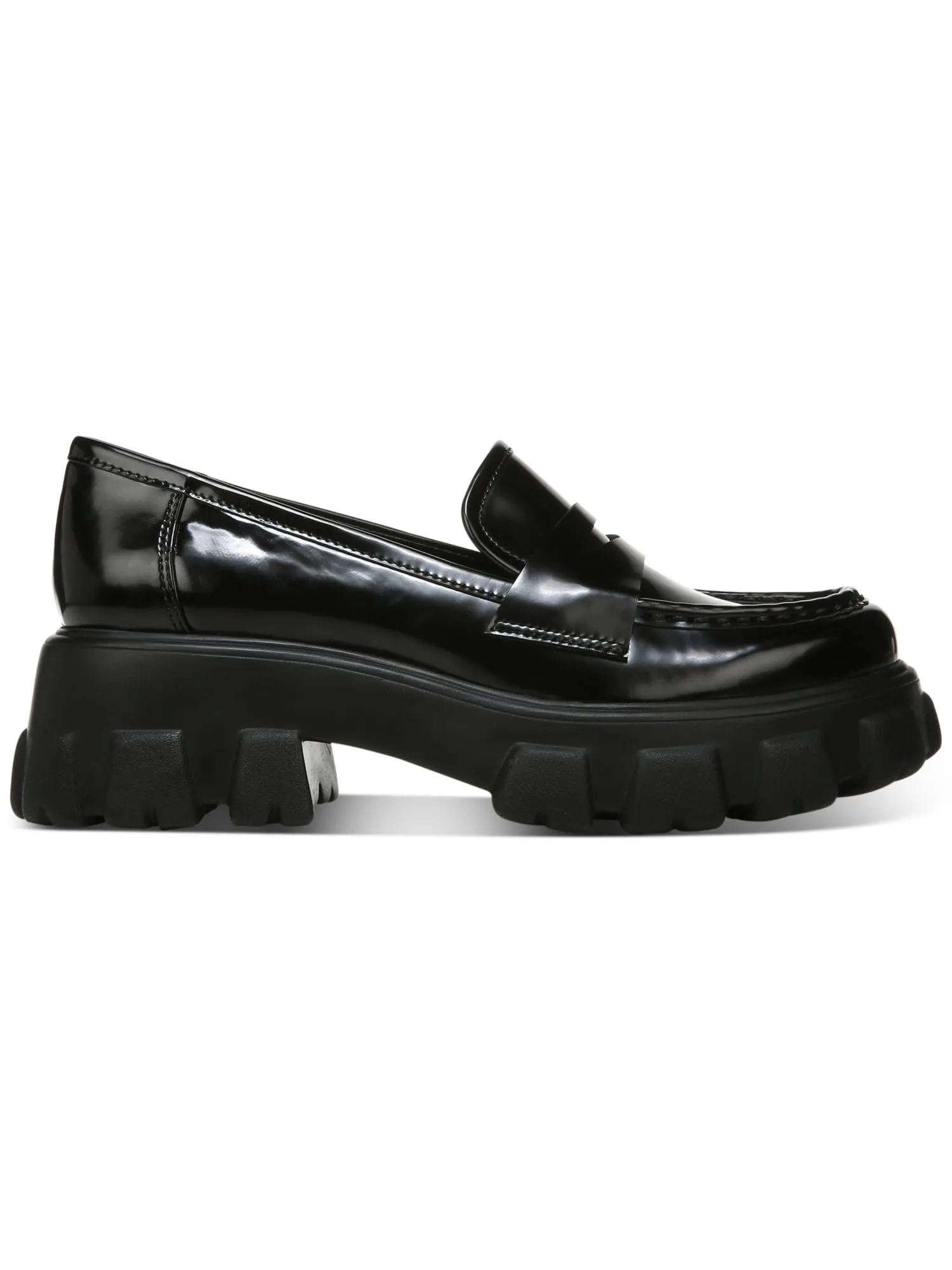 Bar III Womens Paz Lugged Sole Slip On Loafers Black 9.5 Medium (B,M)