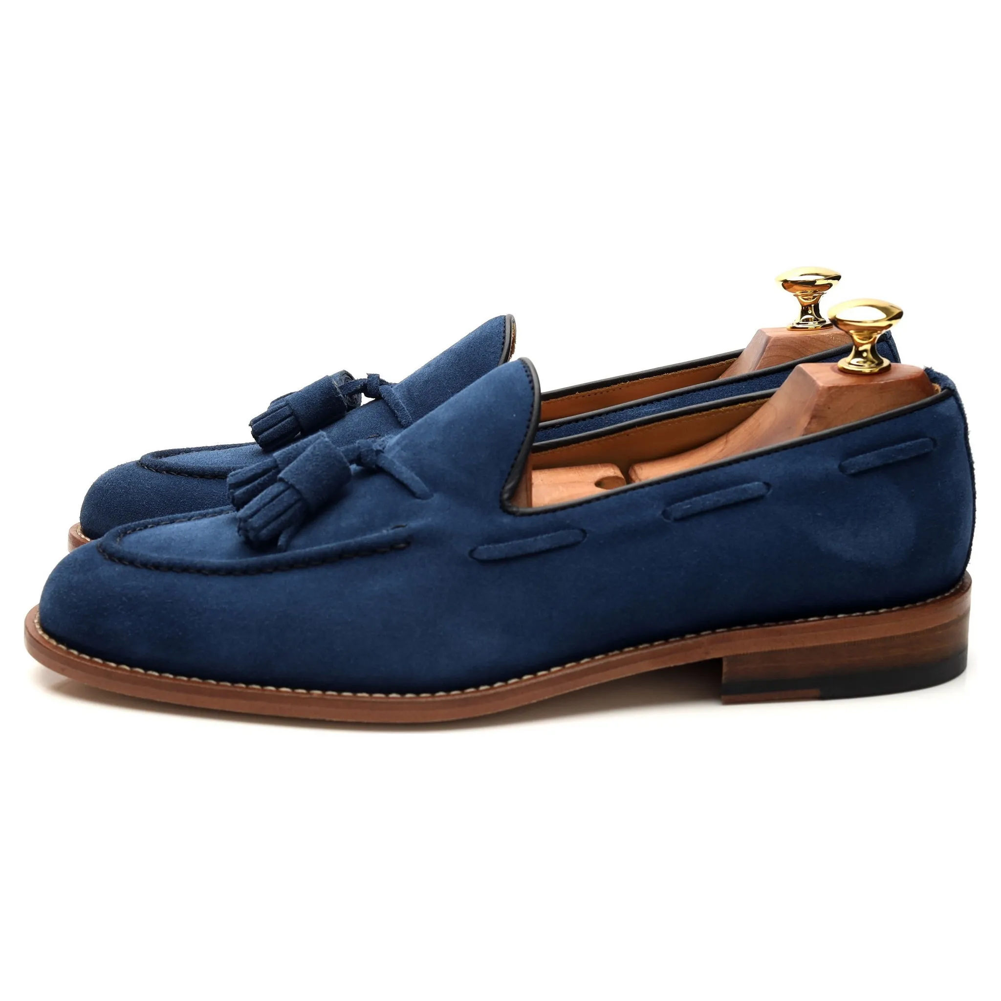 'Barcelona' Blue Suede Tassel Loafers UK 9 F