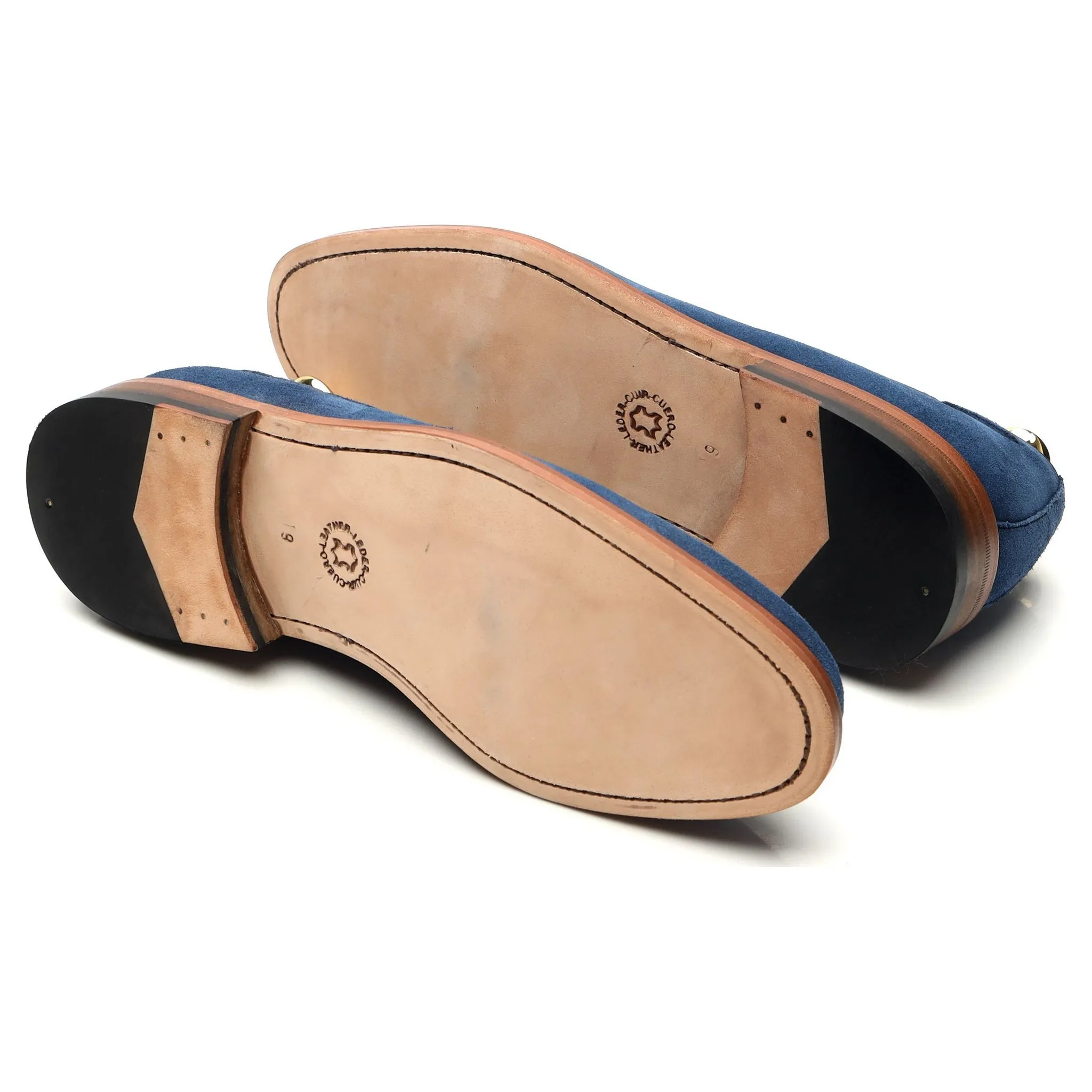 'Barcelona' Blue Suede Tassel Loafers UK 9 F