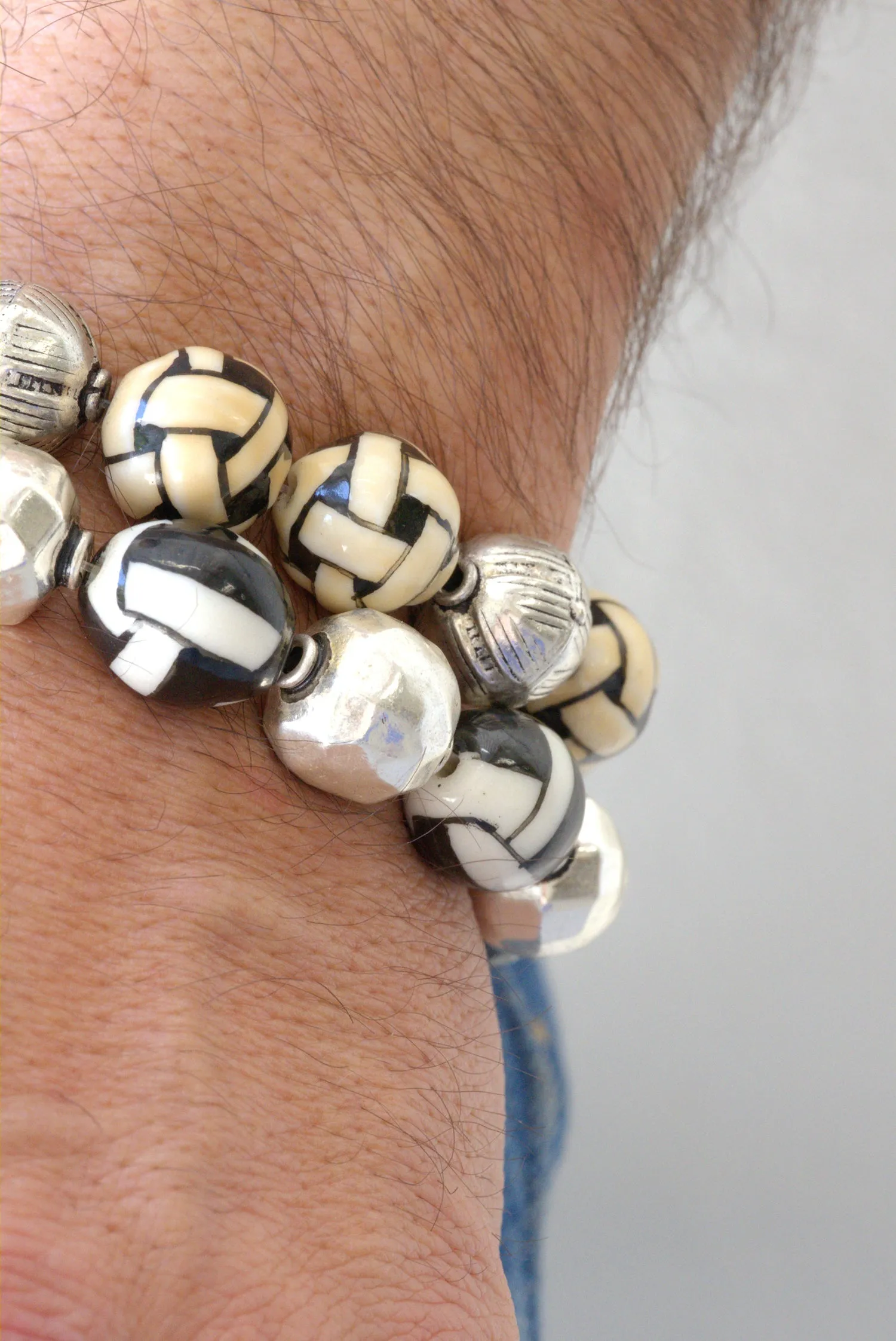 Basketweave enamel bracelets