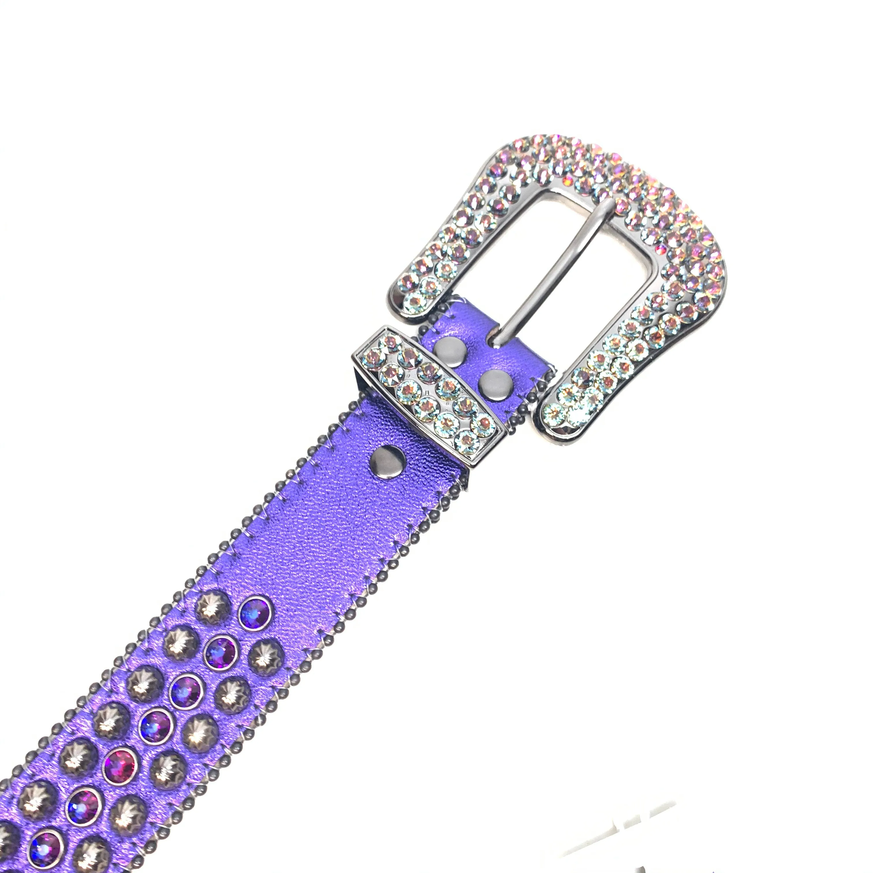 b.b. Simon Purple Gold Studded Crystal Belt