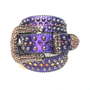 b.b. Simon Purple Gold Studded Crystal Belt