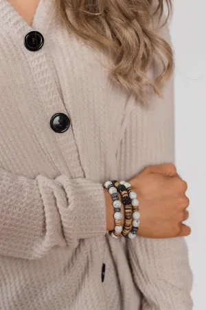 Beaded Bracelet Set - Wood & Marble