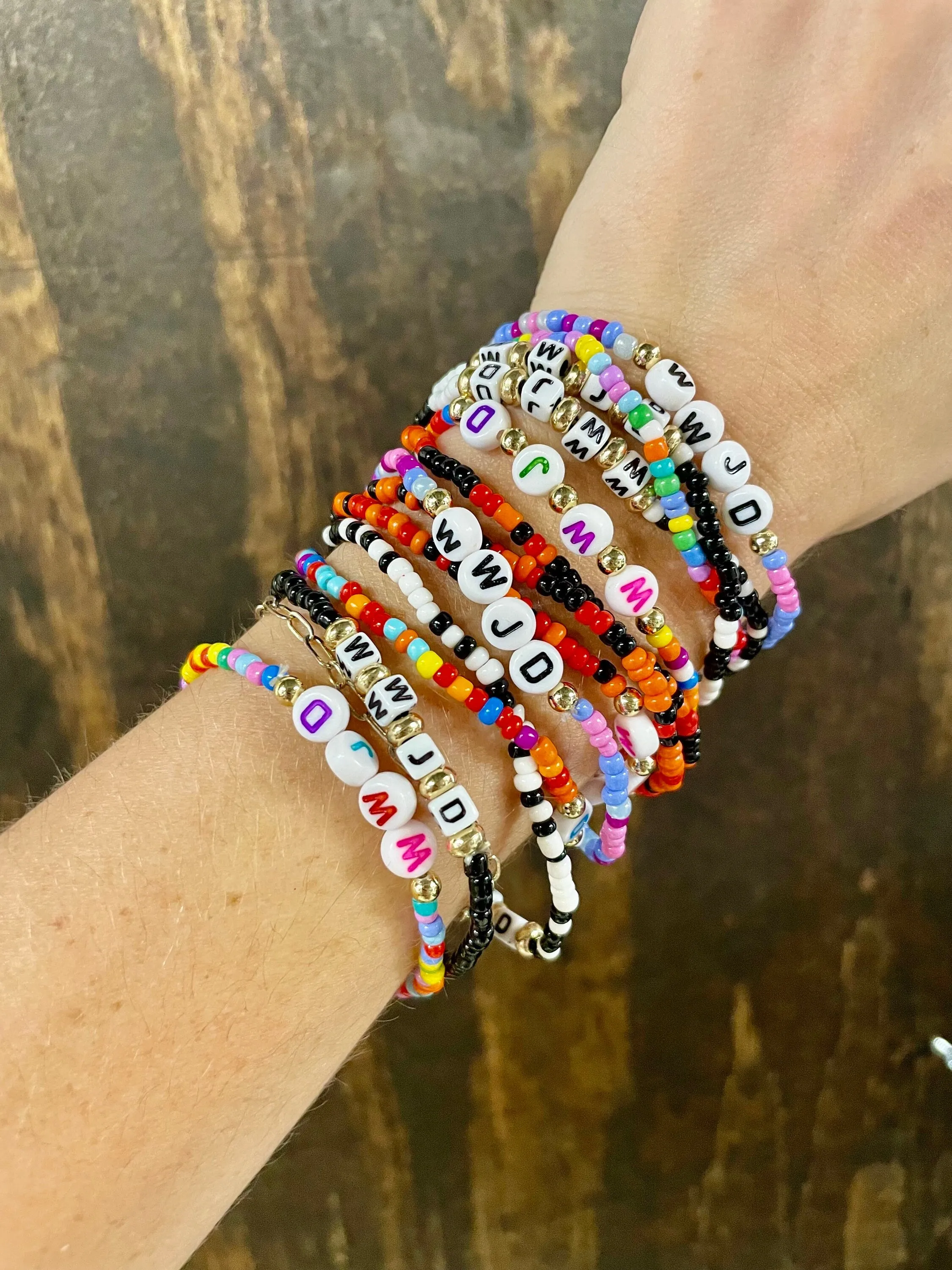 Beaded Bracelets - Jesus Bracelet - WWJD Bracelet - Stackable Bracelets - Bulk Beaded Braceletes - Christian Gift - Friendship Bracelets