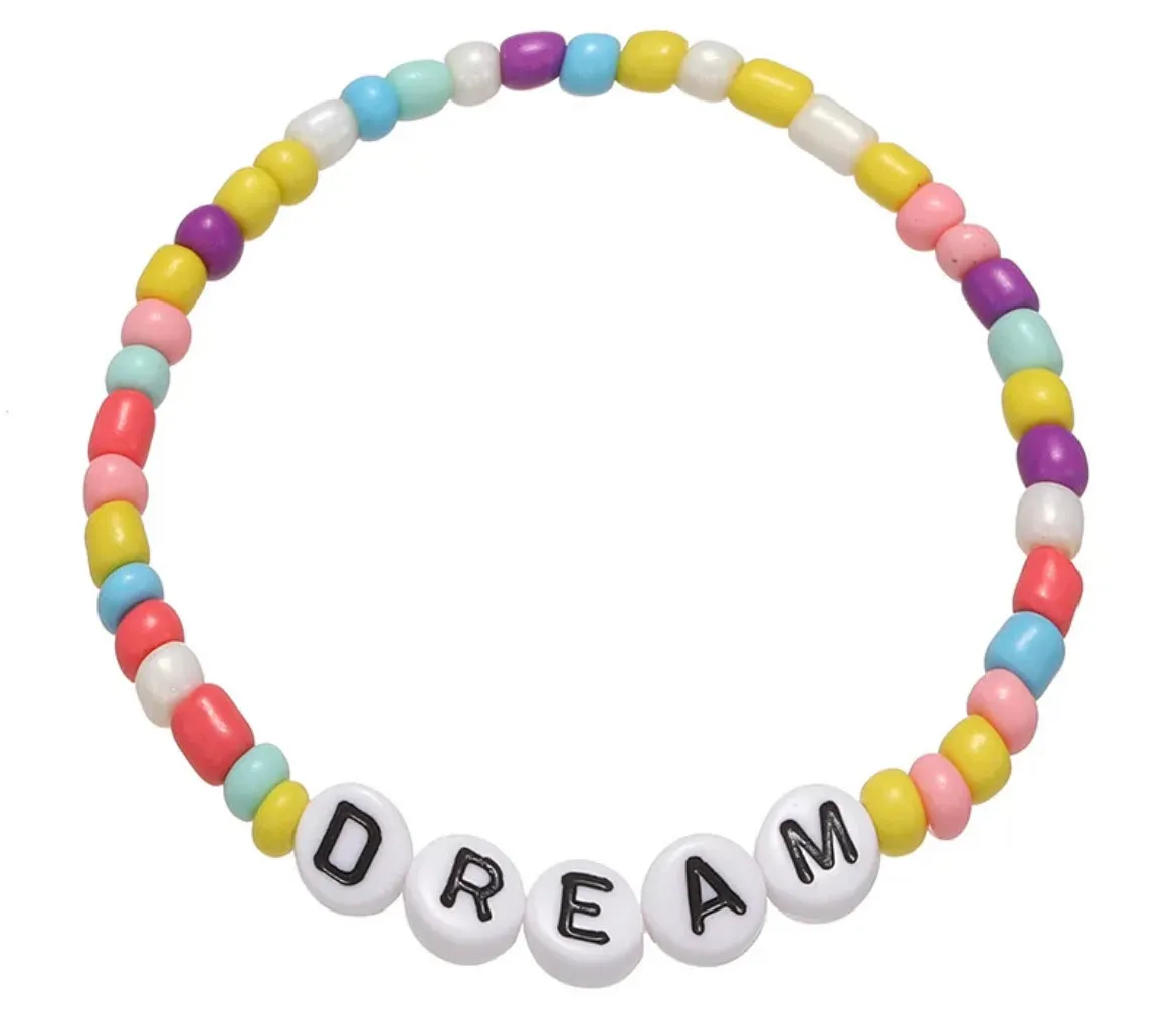 Beaded Friendship Stretch Bracelets Taylor Swift Words Rainbow