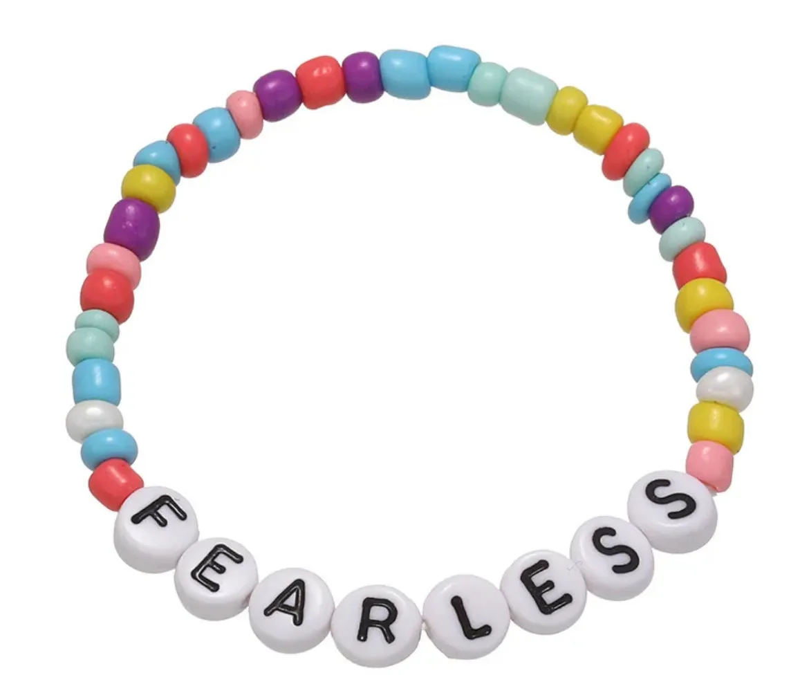 Beaded Friendship Stretch Bracelets Taylor Swift Words Rainbow
