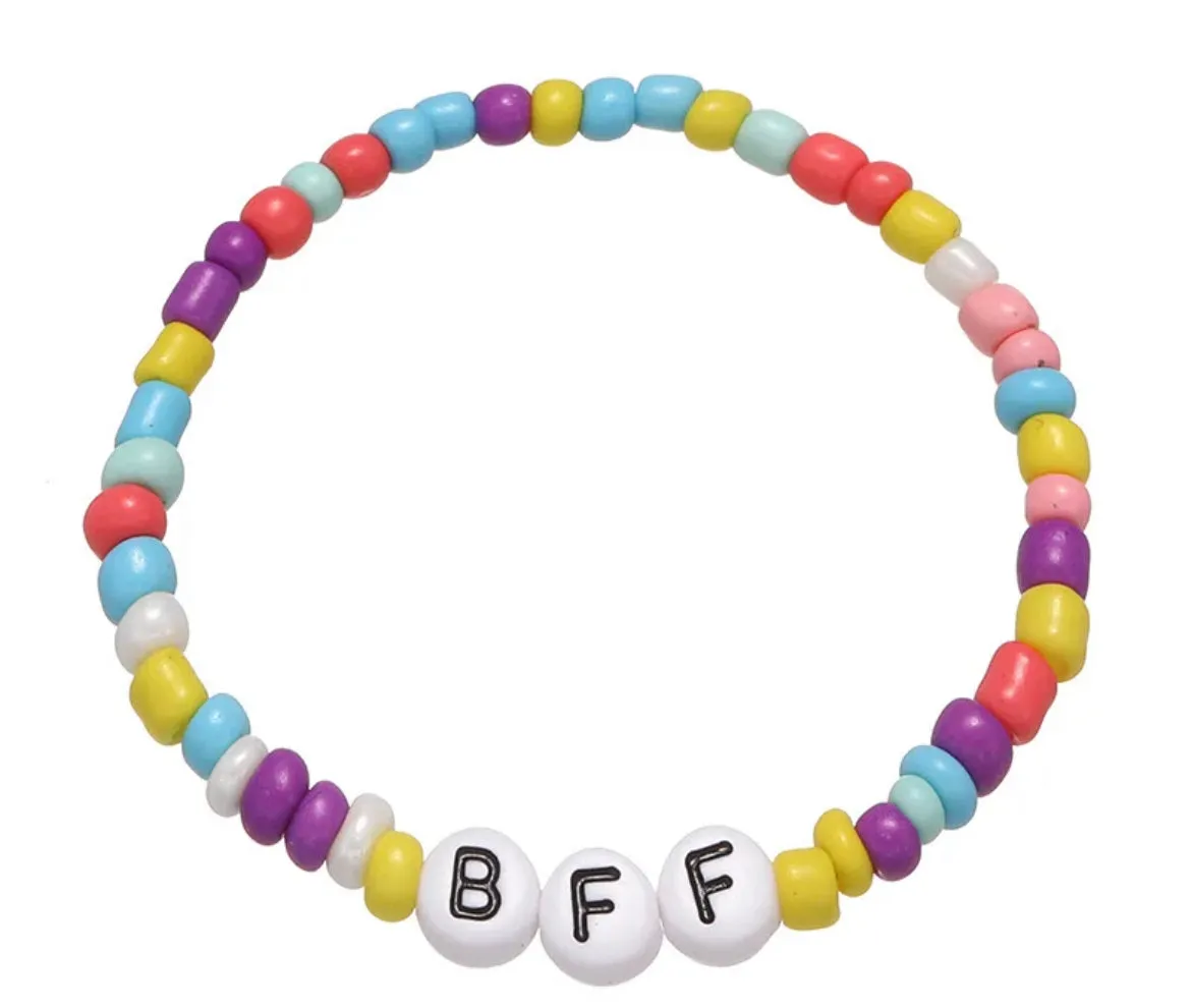 Beaded Friendship Stretch Bracelets Taylor Swift Words Rainbow