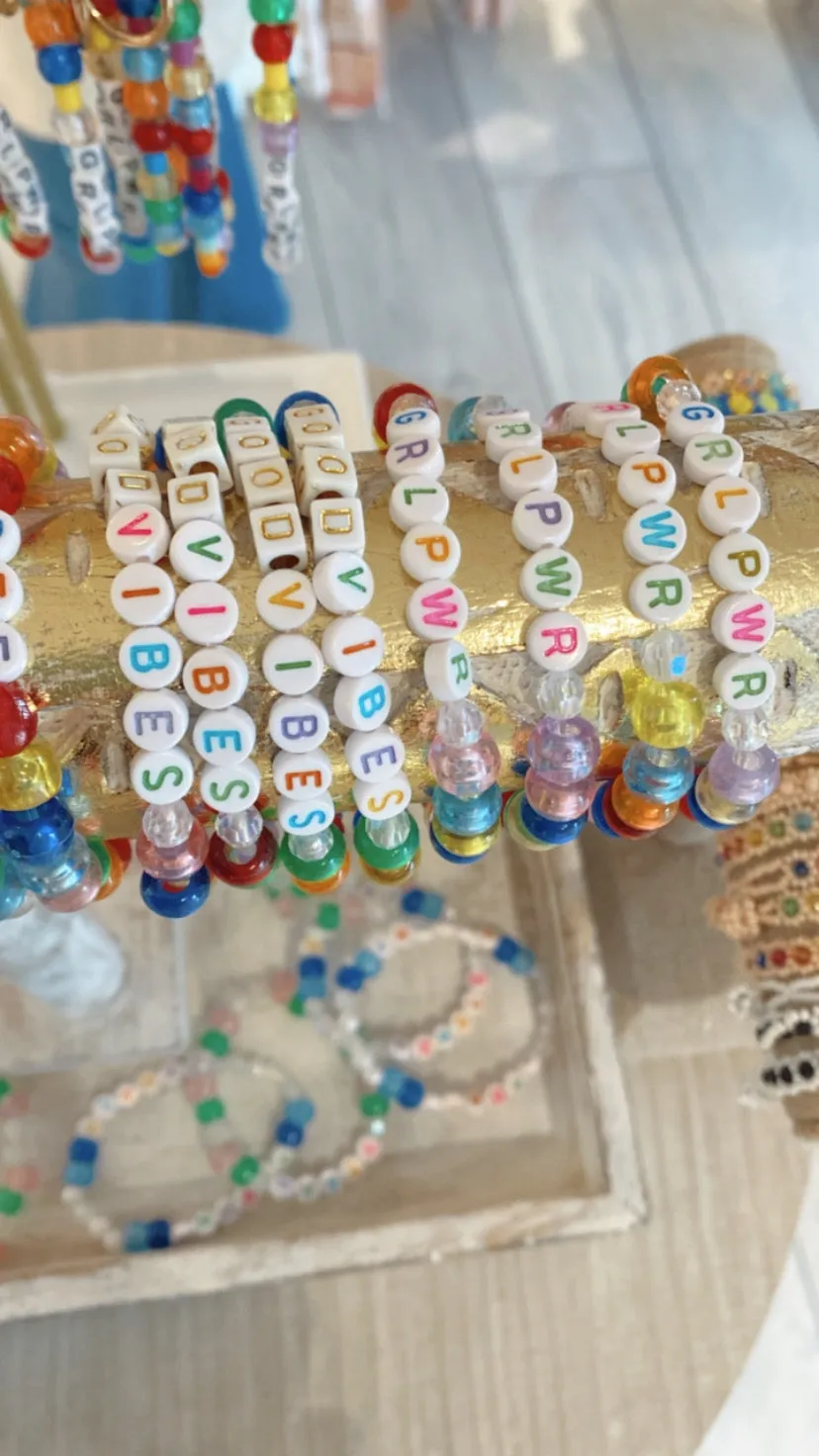 Beaded Stretch Word Bracelets by Zhuu