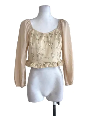 Beige Floral Blouse
