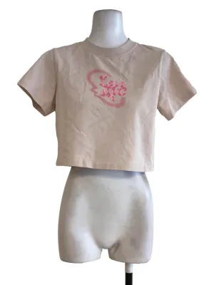 Beige Graphic Baby Tee