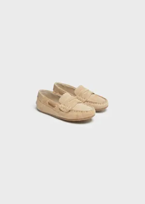 Beige Suede Loafers
