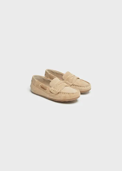 Beige Suede Loafers