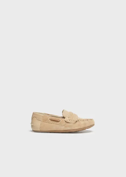Beige Suede Loafers
