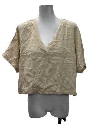 Beige V-Neck Blouse