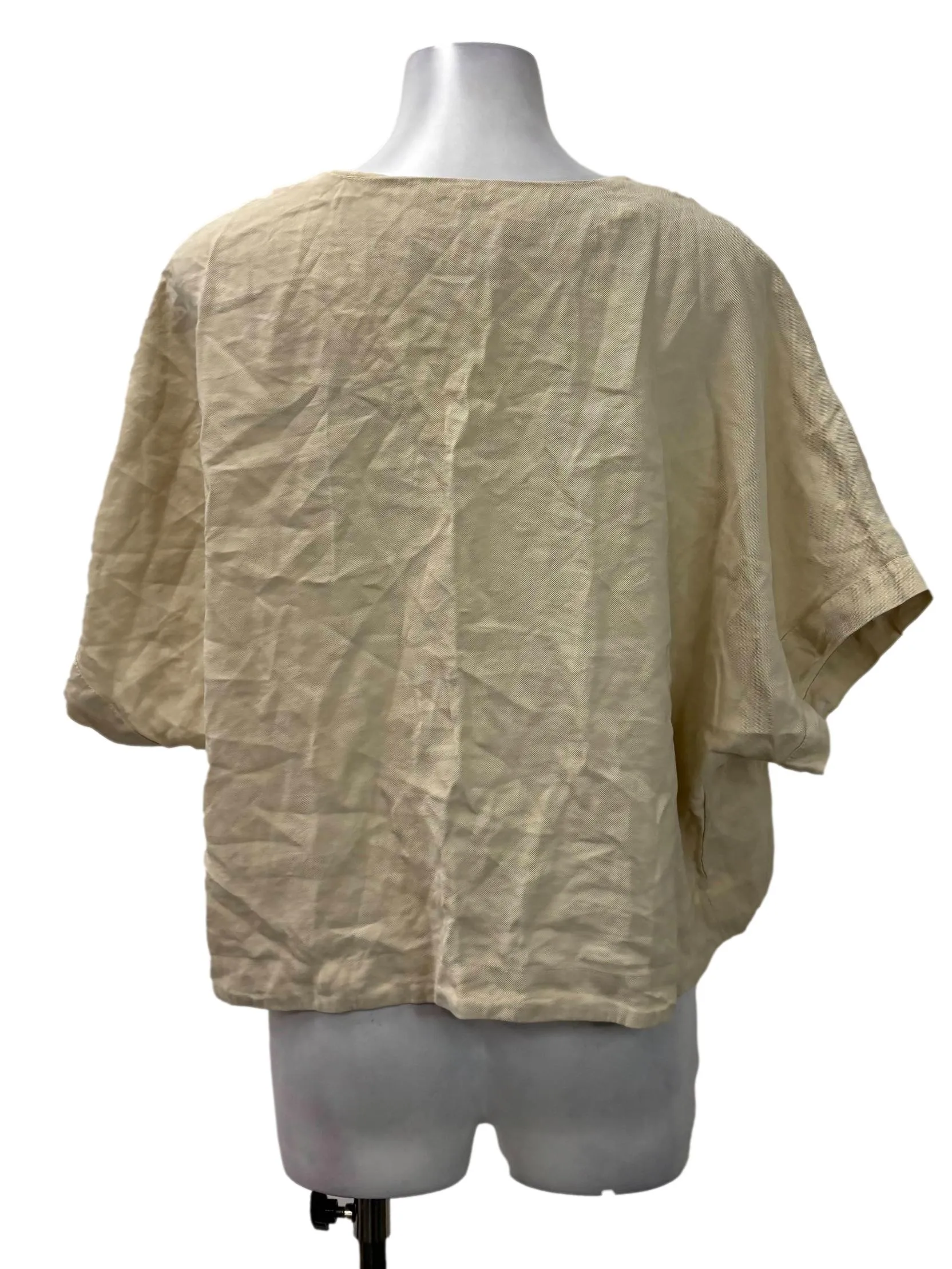 Beige V-Neck Blouse