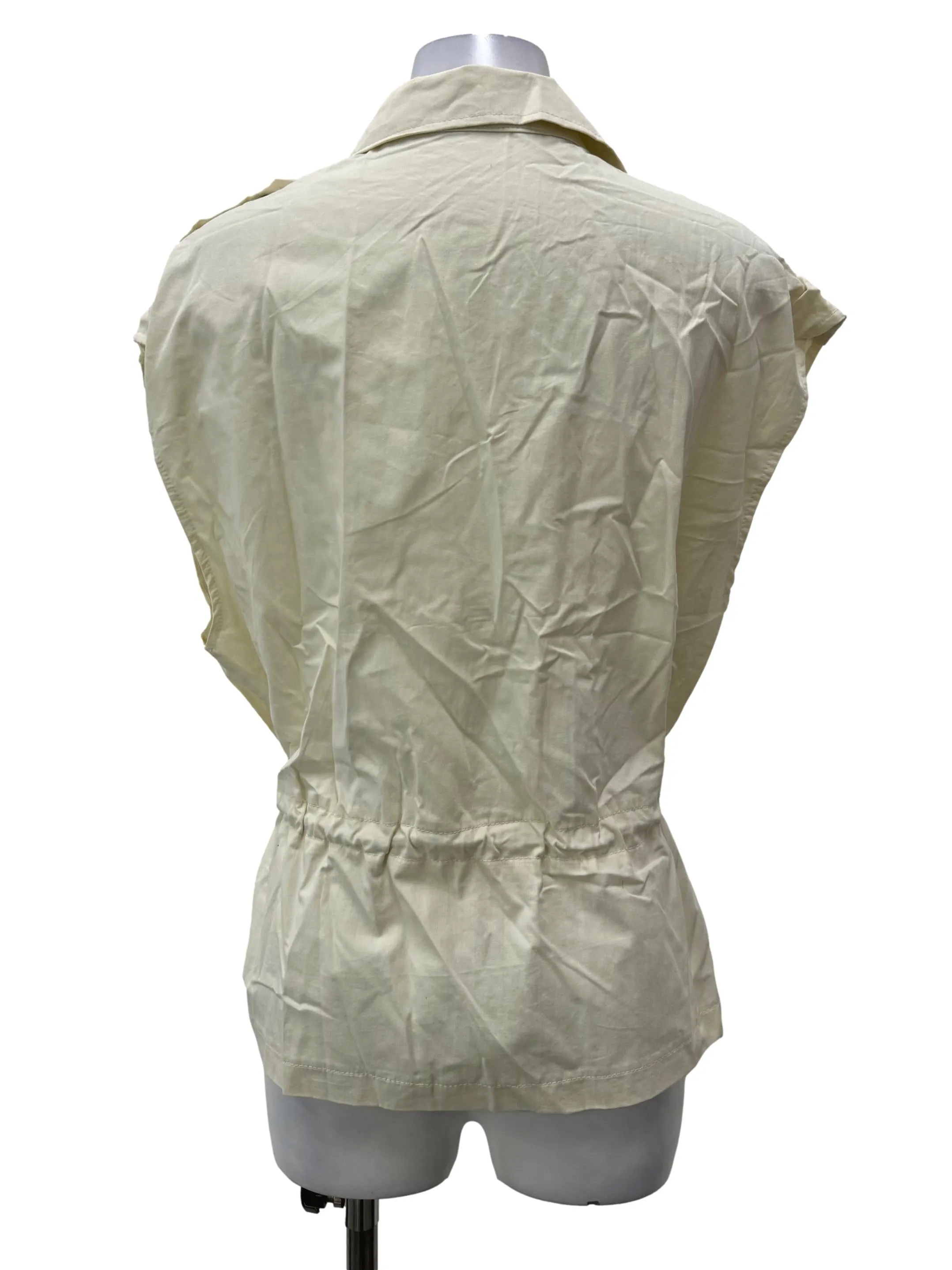 Beige Zipper Parachute Top