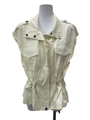Beige Zipper Parachute Top