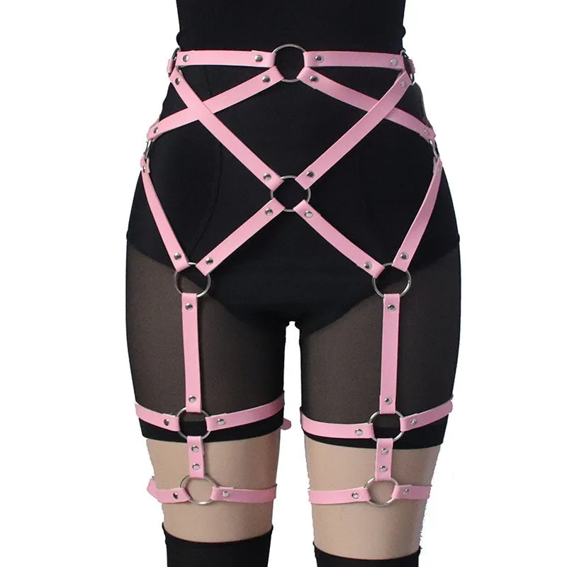 Belted Leather Thigh Loop Sexy Studded Belt