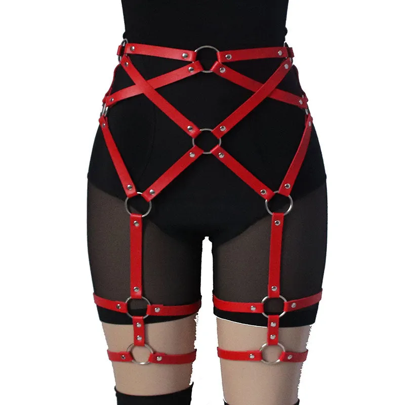 Belted Leather Thigh Loop Sexy Studded Belt