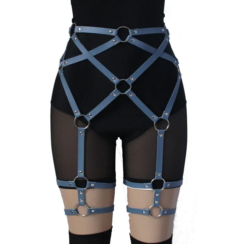 Belted Leather Thigh Loop Sexy Studded Belt