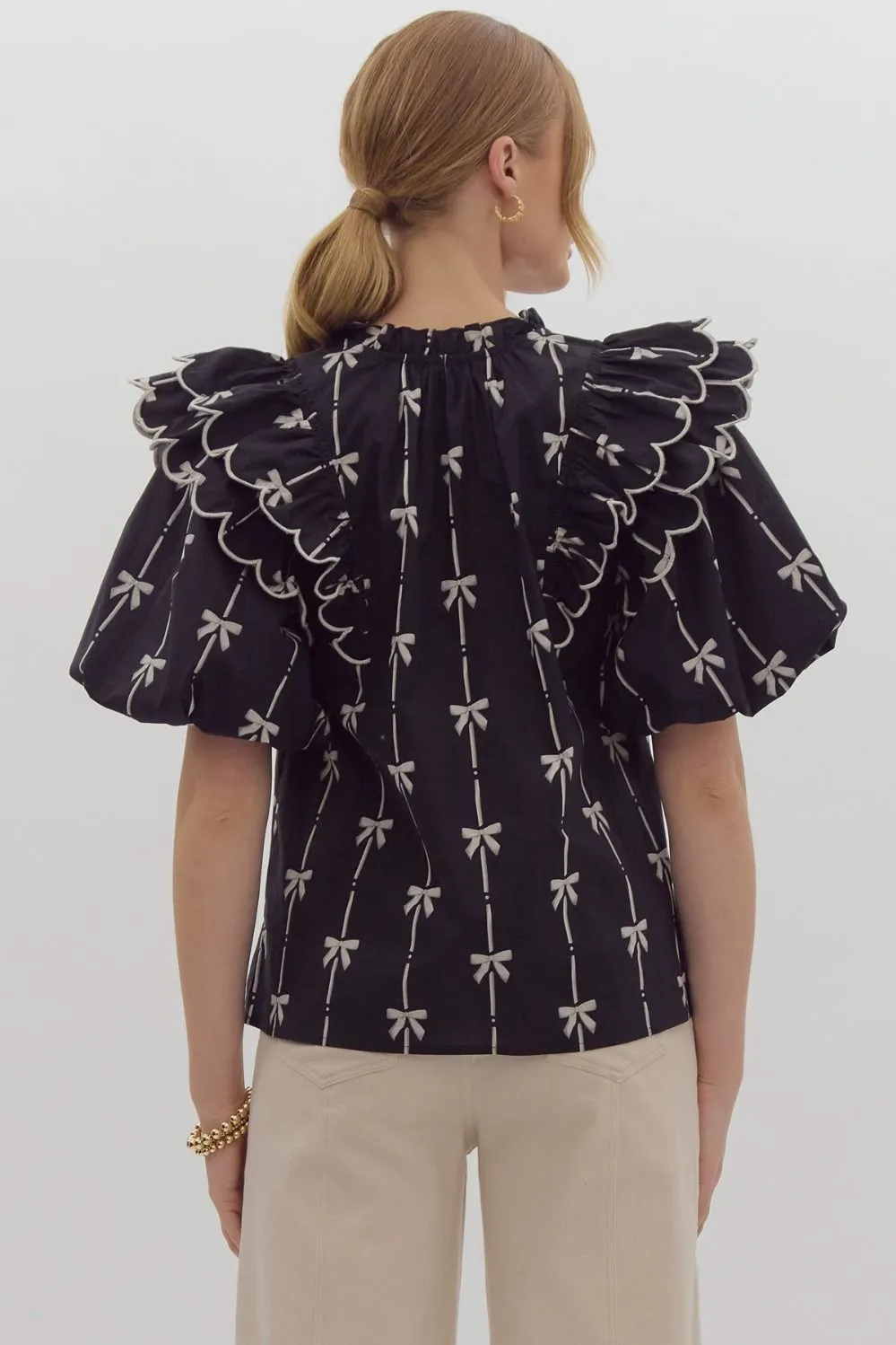 Black & White Bow Blouse