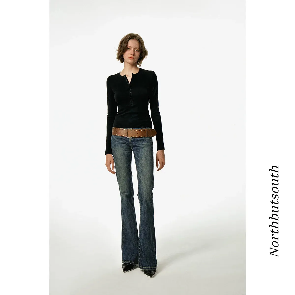 Black and Brown Studded Belt