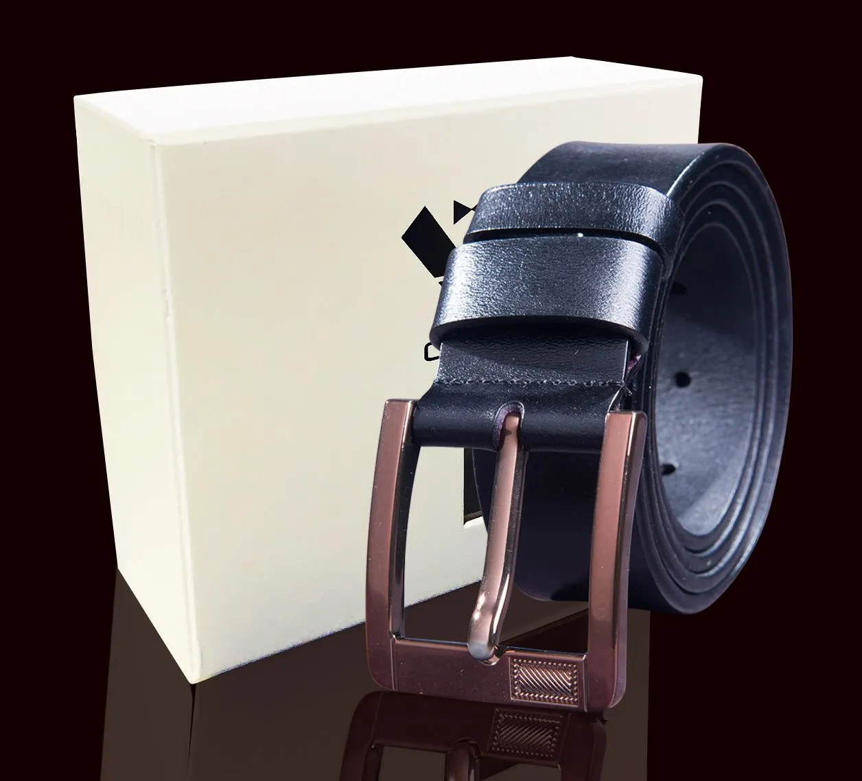 Black Anti Scratch Mens Stainless Steel Designer Buckle Belt - Perfect Leather Dress Belt