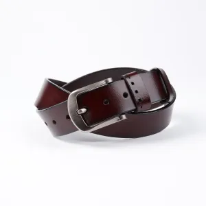 Black Anti Scratch Mens Stainless Steel Designer Buckle Belt - Perfect Leather Dress Belt