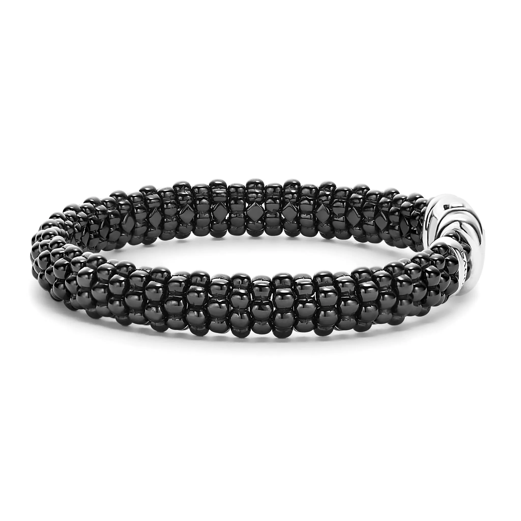 Black Caviar Black Ceramic Beaded Bracelet | 9mm