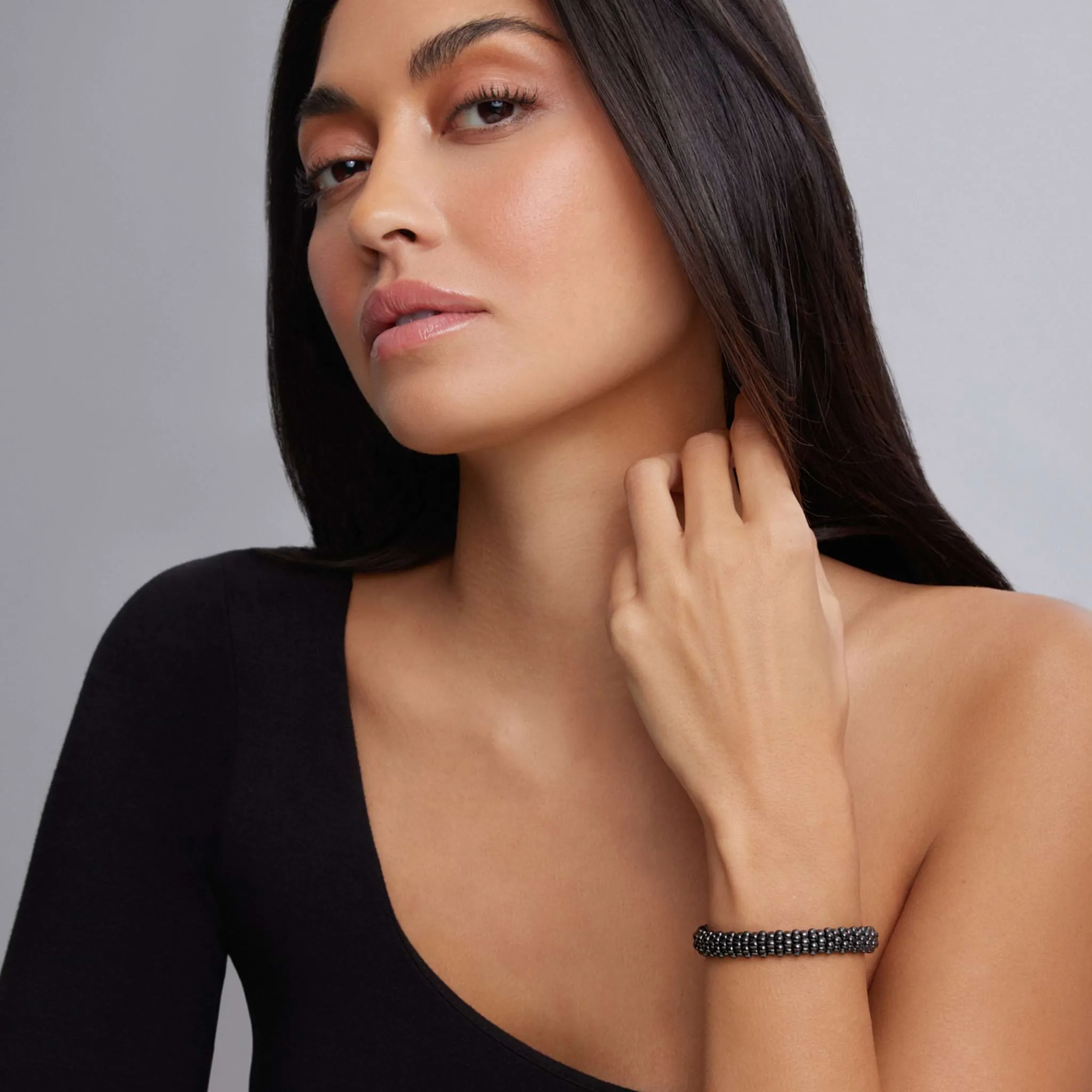 Black Caviar Black Ceramic Beaded Bracelet | 9mm