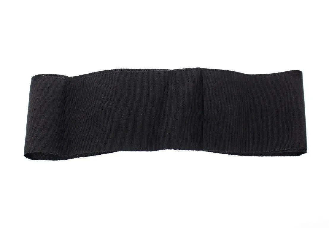 Black Crystal Brass Wide Waist Runway Belt