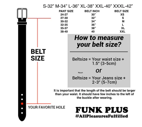 Black leather belt w/ 3 rows of silver pyramid studs and double prong closure