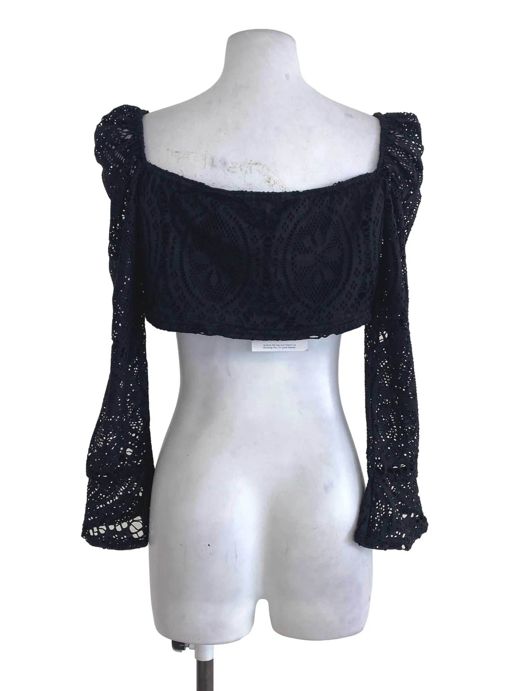 Black Net Crop Top
