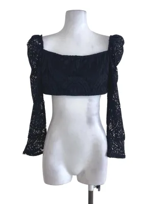 Black Net Crop Top