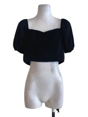 Black Puffy Sleeve Top