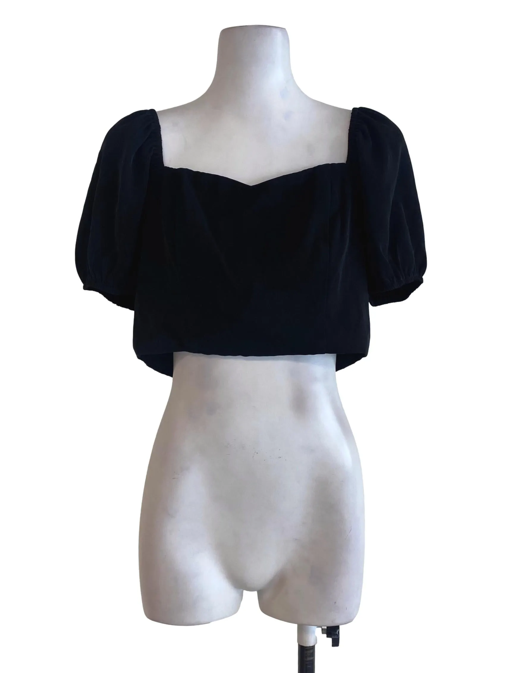 Black Puffy Sleeve Top