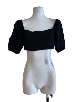 Black Puffy Sleeve Top