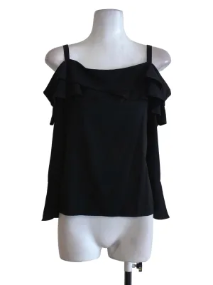 Black Ruffle Top