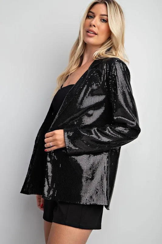 Black Sequin Blazer