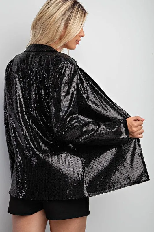 Black Sequin Blazer