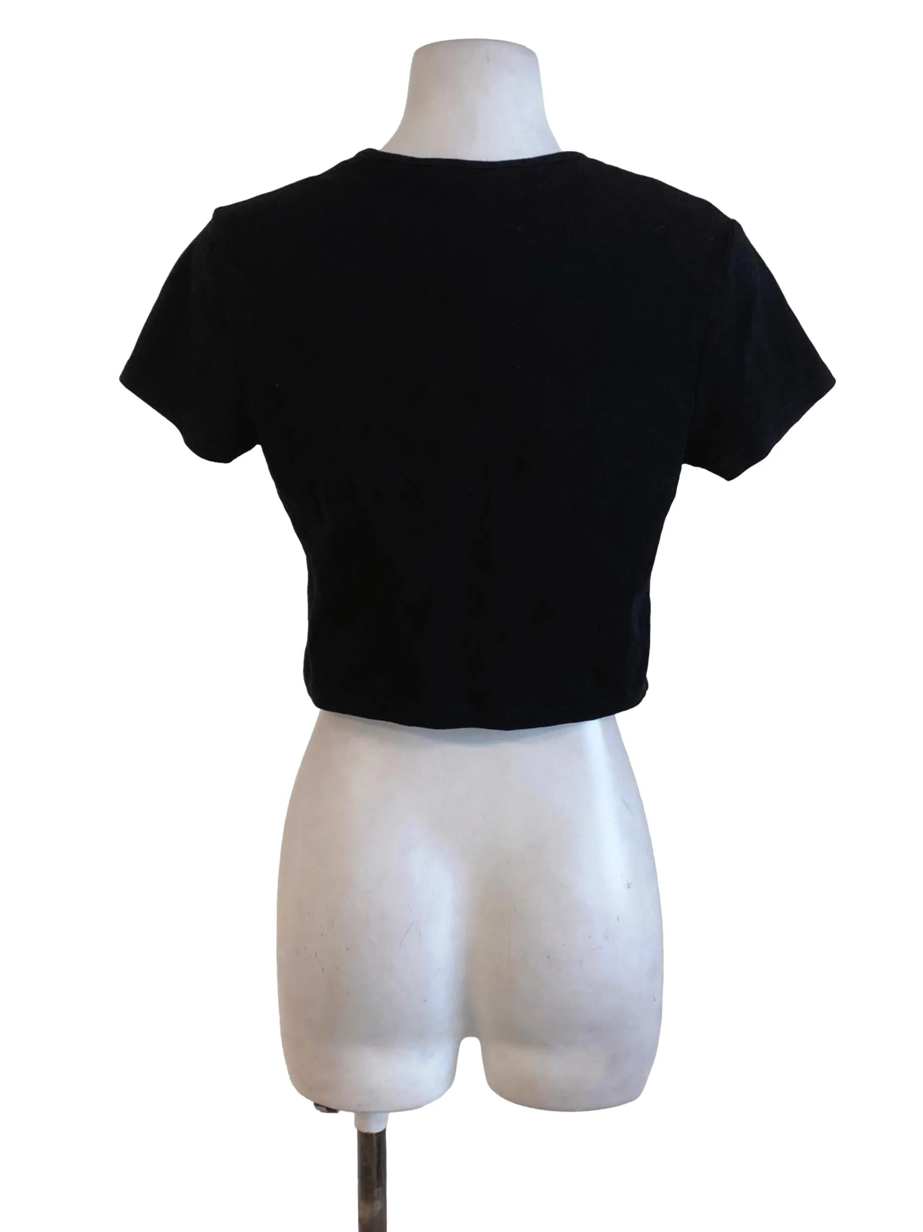 Black Square Neck Top