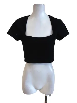 Black Square Neck Top