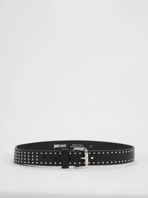 Black Studded Leather Belt