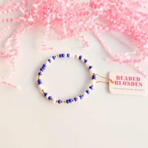 Blue & White Game Day Sprinkle: Standard 6.75 inch
