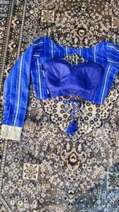 Blue Chanderi Full Sleeve Blouse