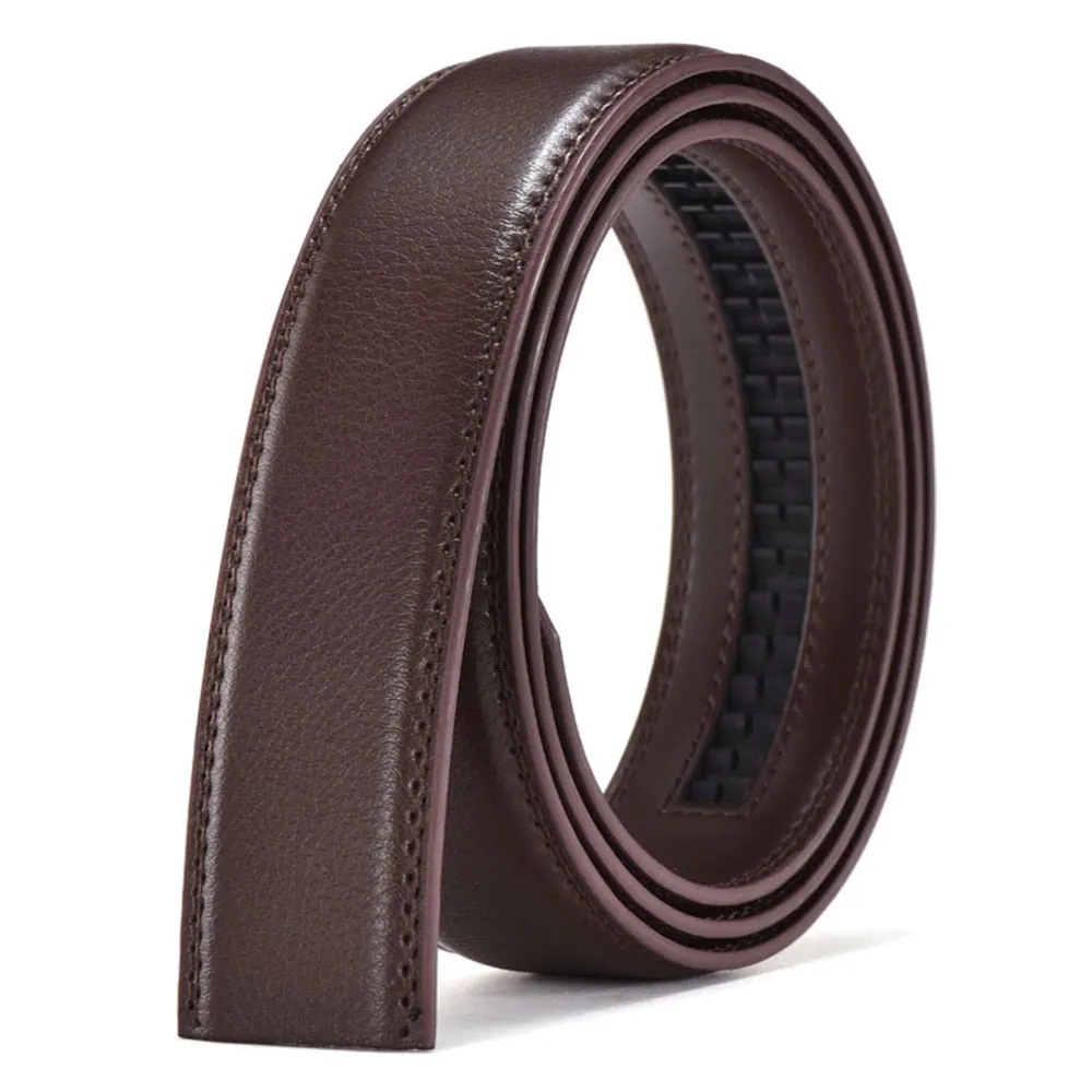 Blue Leather Belt Strap - 3.5cm Width