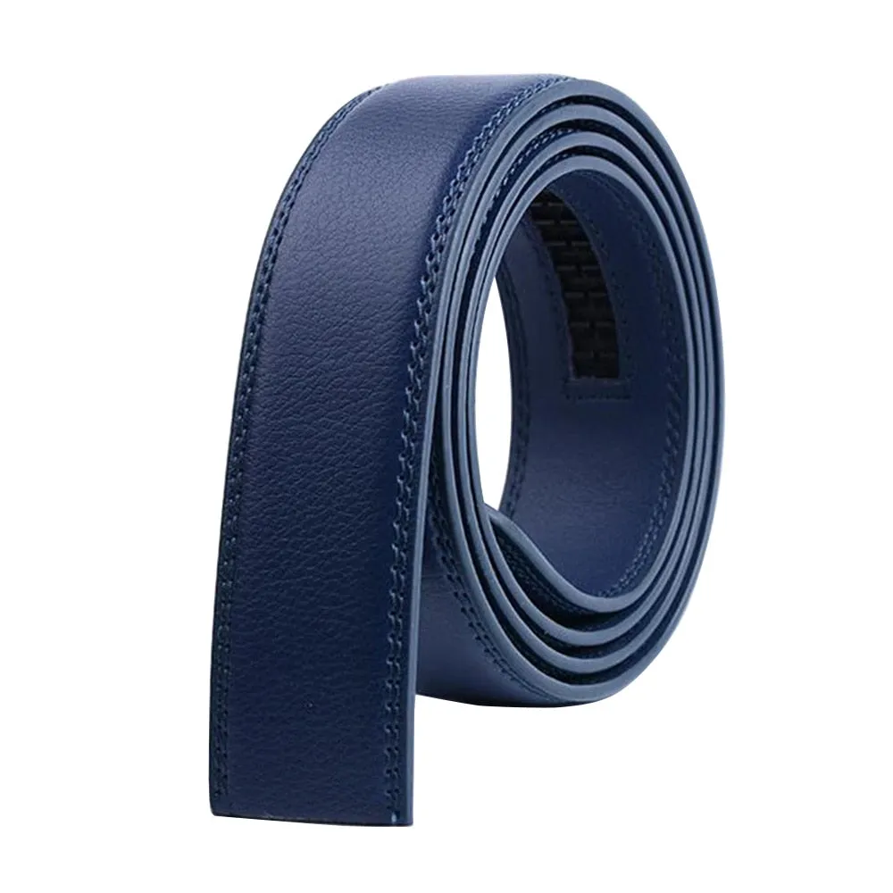 Blue Leather Belt Strap - 3.5cm Width