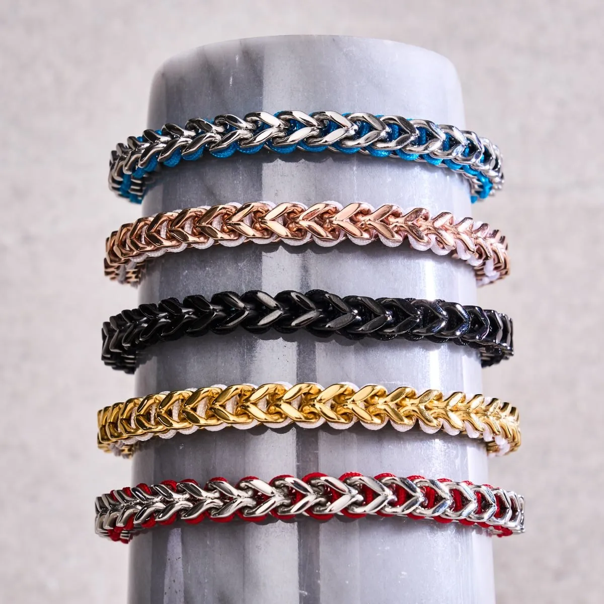 Blue x Silver | Gaia Wheat Chain Bracelet
