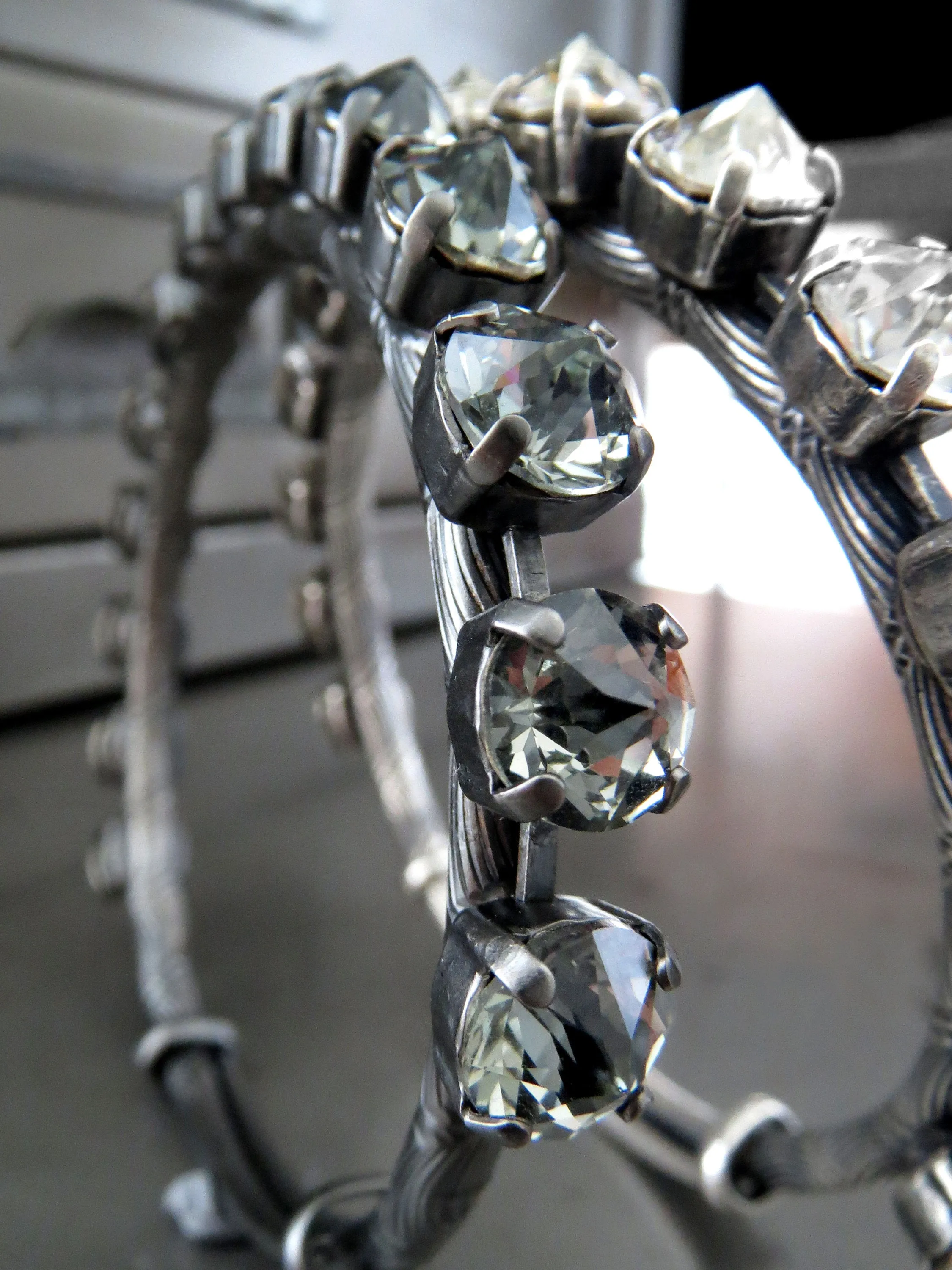 BOMBSHELL - Adjustable Crystal Bangle Bracelet - Two Colors